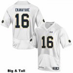 Notre Dame Fighting Irish Men's Cameron Ekanayake #16 White Under Armour Authentic Stitched Big & Tall College NCAA Football Jersey RTK4499QM